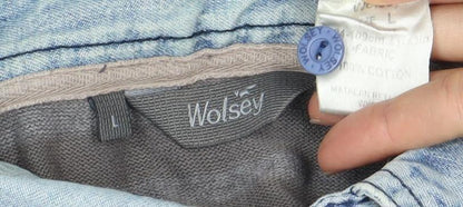 Wolsey Men’s Grey Striped Polo Shirt L Cotton