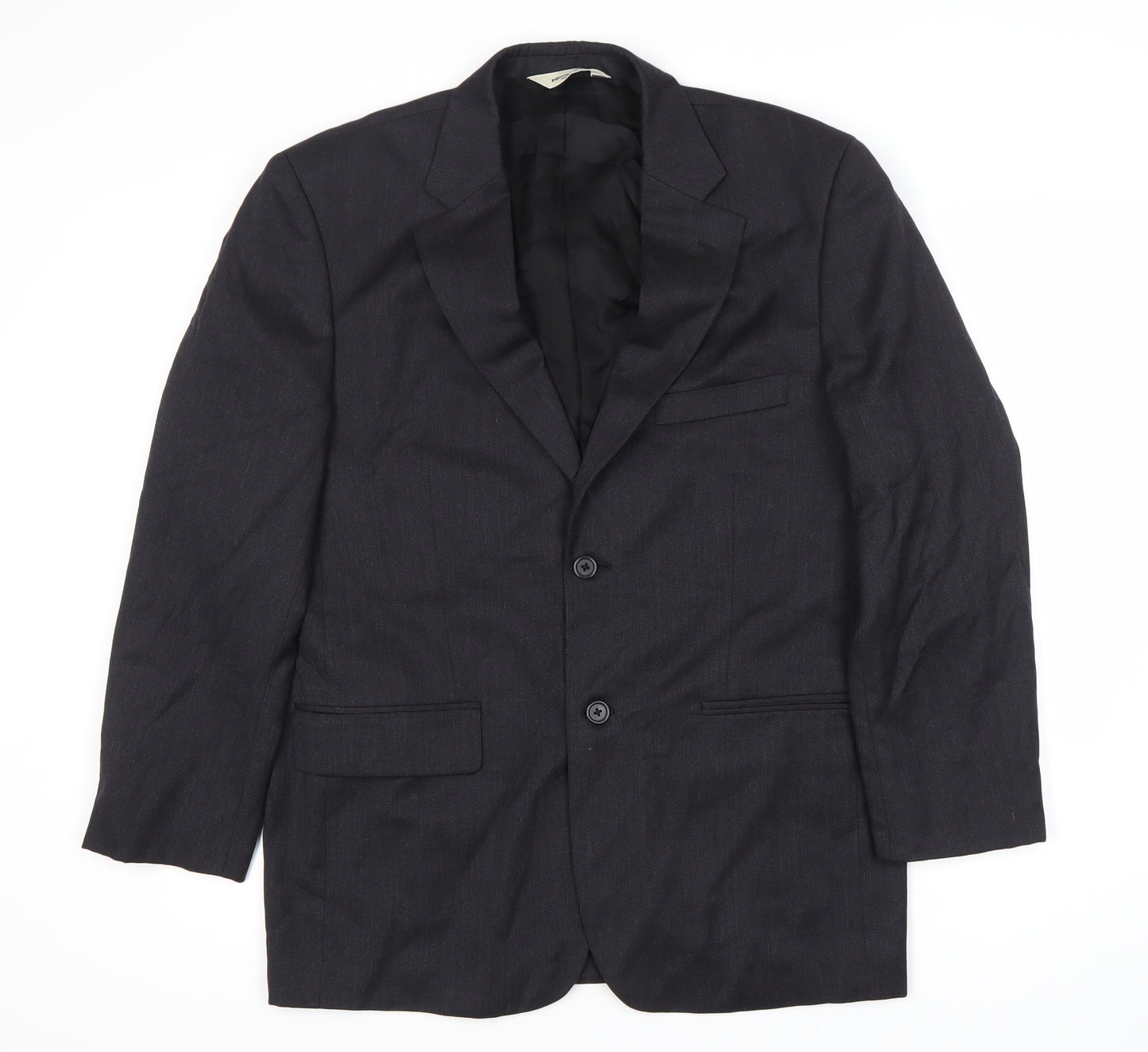 Pronto Uomo Men's Black Wool Blazer Size 40 Short