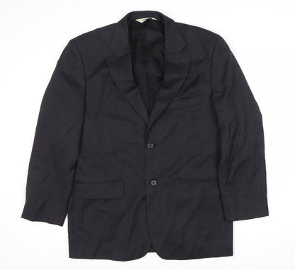 Pronto Uomo Men's Black Wool Blazer Size 40 Short