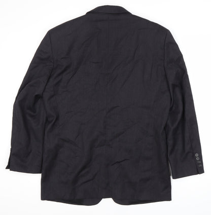 Pronto Uomo Men's Black Wool Blazer Size 40 Short