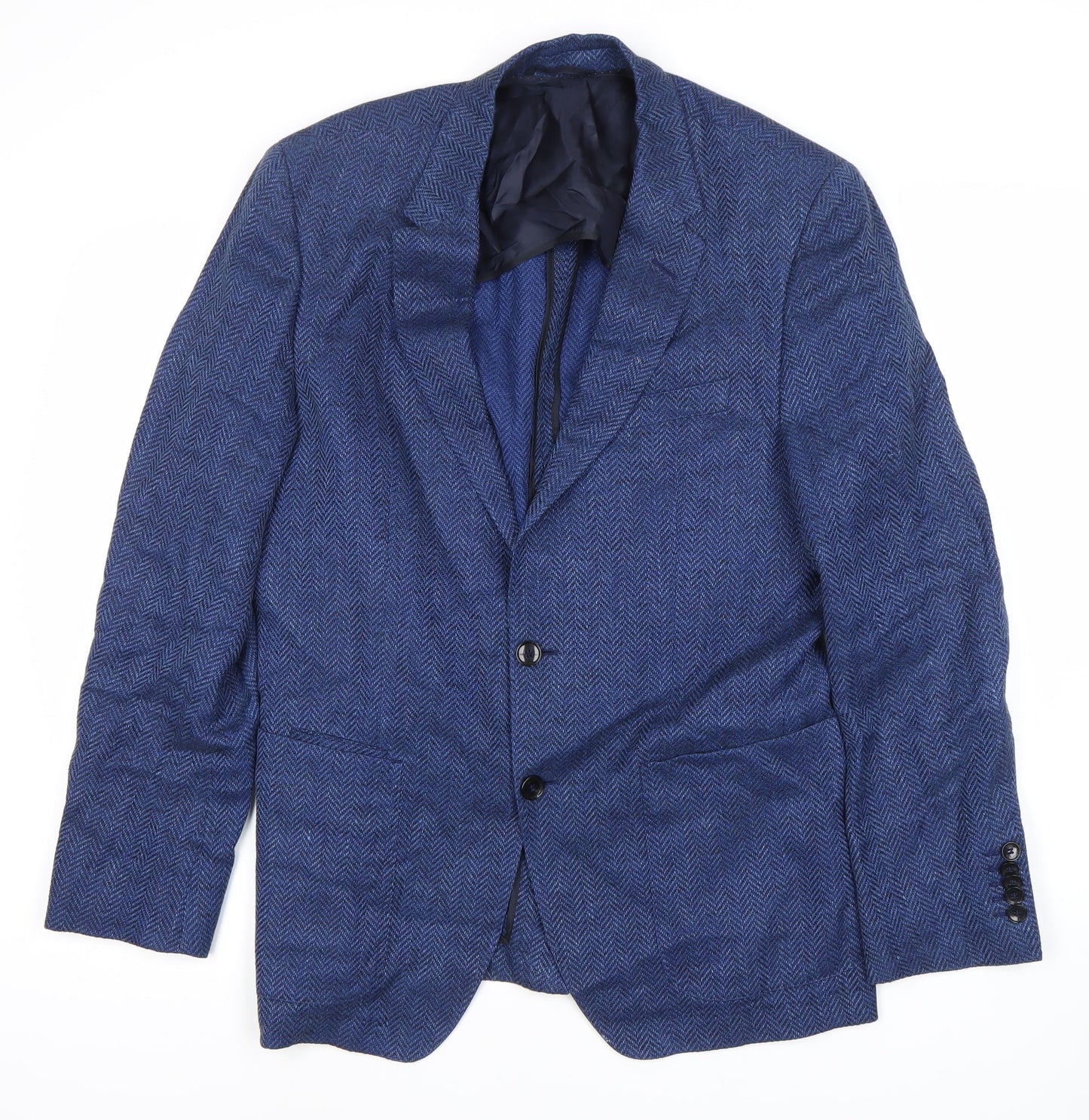 Mens UK Size 40 HUGO BOSS Regular Blue Suit Jacket