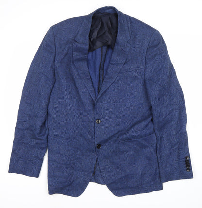 Mens UK Size 40 HUGO BOSS Regular Blue Suit Jacket