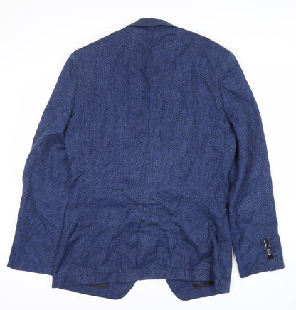 Mens UK Size 40 HUGO BOSS Regular Blue Suit Jacket