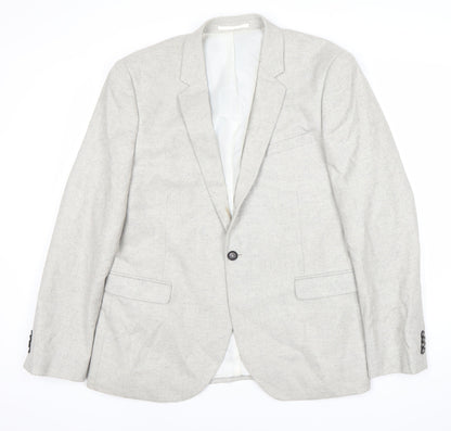 Mens UK Size 44 Topman Regular Grey Suit Jacket