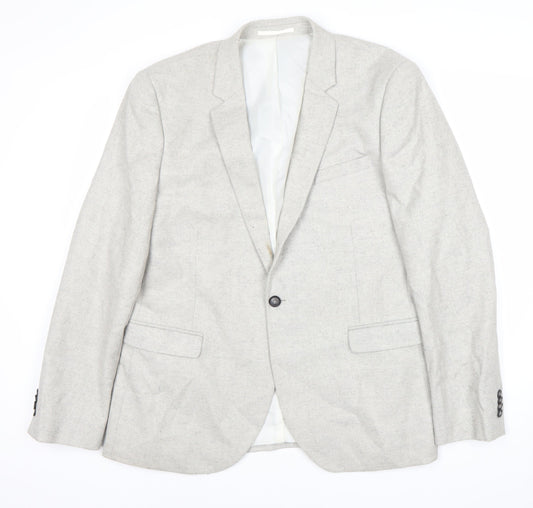Mens UK Size 44 Topman Regular Grey Suit Jacket
