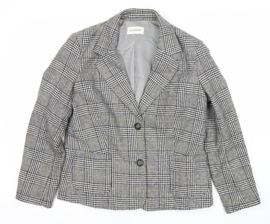 Marks and Spencer Women's Grey Check Blazer Size 12
