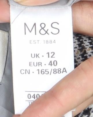 Marks and Spencer Women's Grey Check Blazer Size 12