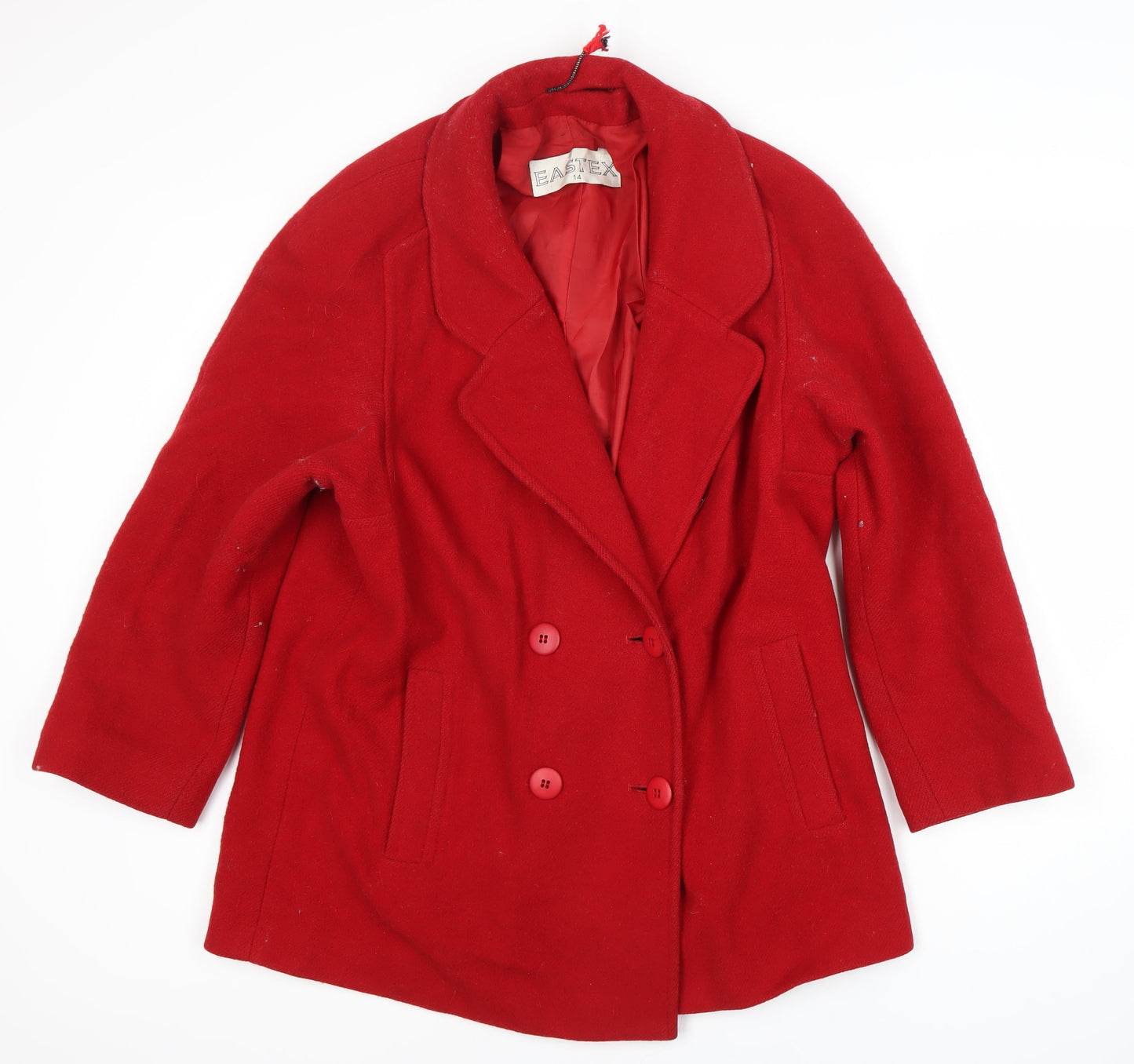 Womens UK Size 14 Eastex Red Pea Coat