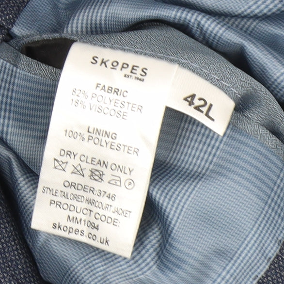 Skopes Men's Blue Suit Jacket 42L Regular Fit