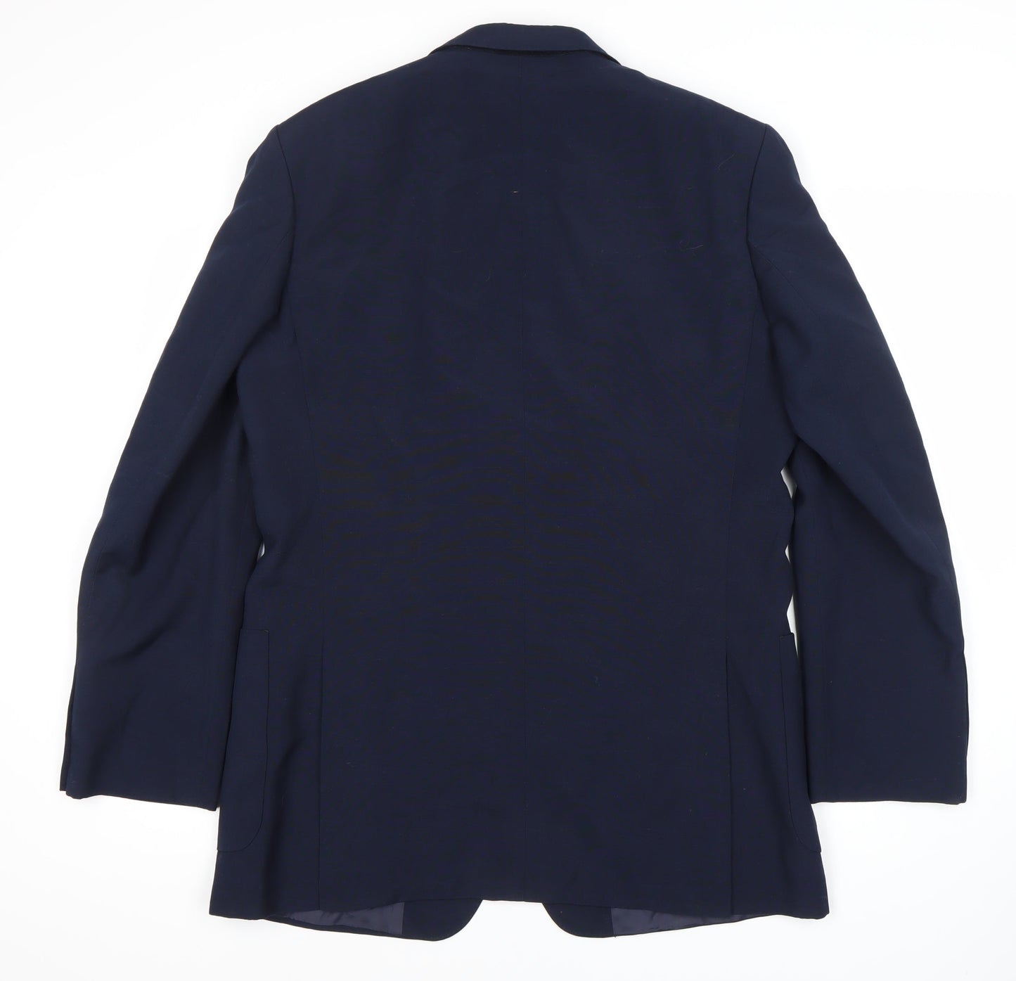 St Michael Men's Blue Long Blazer 42L Polyester Wool