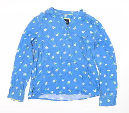 Womens UK Size 10 Crew Clothing Company Blue Basic Blouse