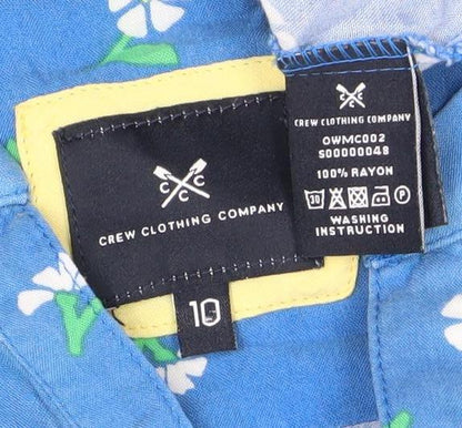 Womens UK Size 10 Crew Clothing Company Blue Basic Blouse