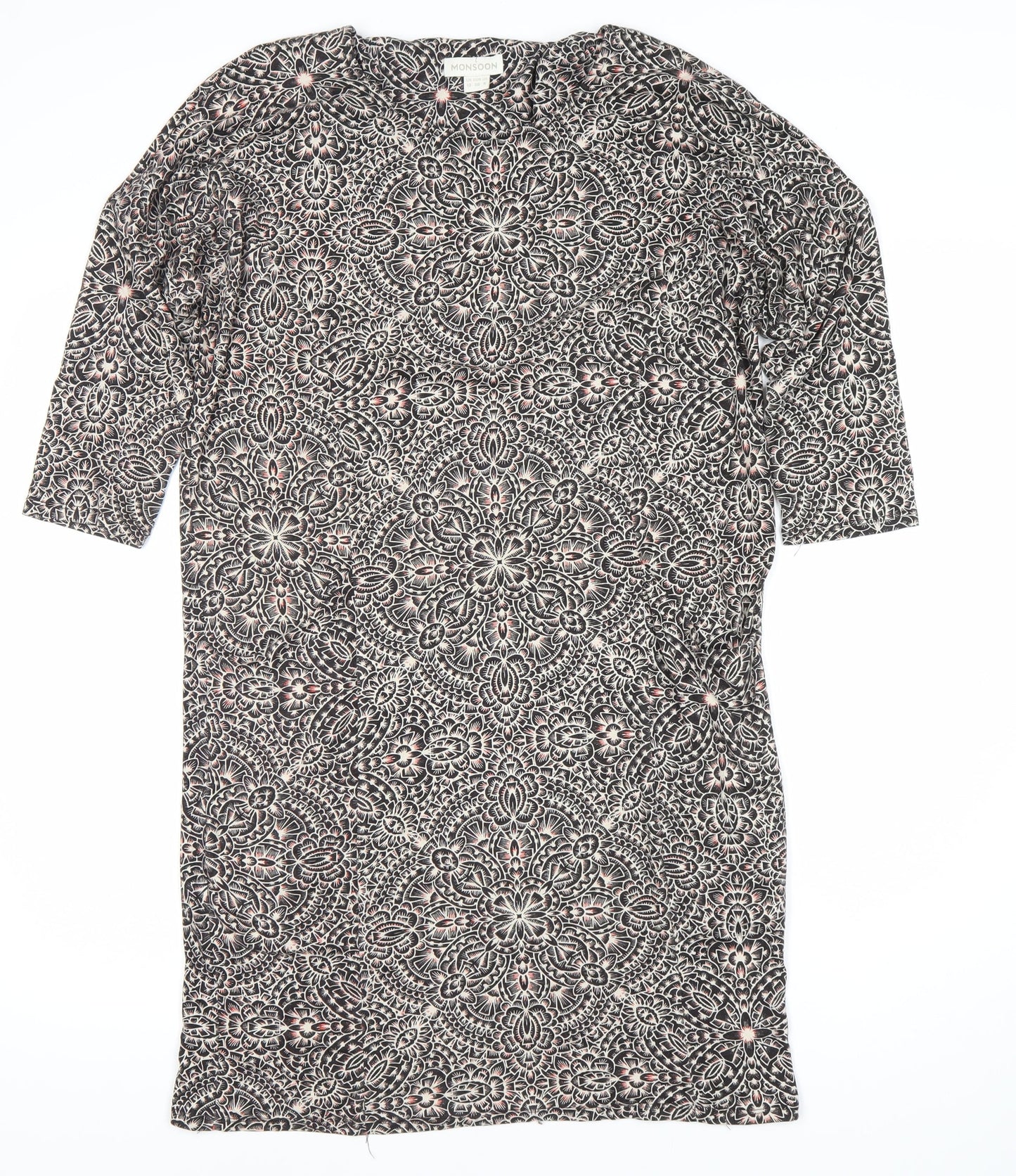 Monsoon Women's Multicoloured Geometric Shift Dress Size 10