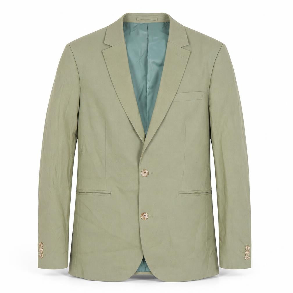 Front view of ASOS Men's Green Blazer, Regular Fit, 38, Notch Lapel