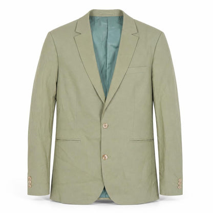 Front view of ASOS Men's Green Blazer, Regular Fit, 38, Notch Lapel