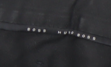 Hugo Boss Men's Black Striped Classic Trousers, Size 54