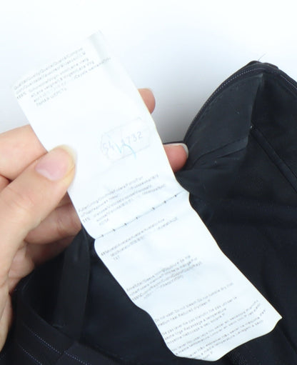 Hugo Boss Men's Black Striped Classic Trousers, Size 54