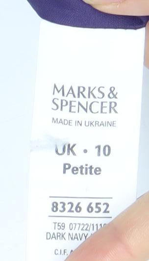 Marks and Spencer Women's Blue Blazer Size 10 Petite