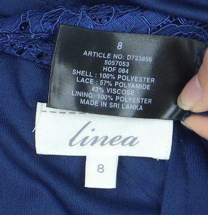 Linea Women's Blue Bodycon Knee-Length Dress Size 8