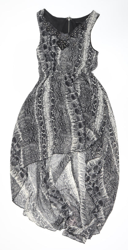 Crafted Women's Black Size 10 Animal Print Dress