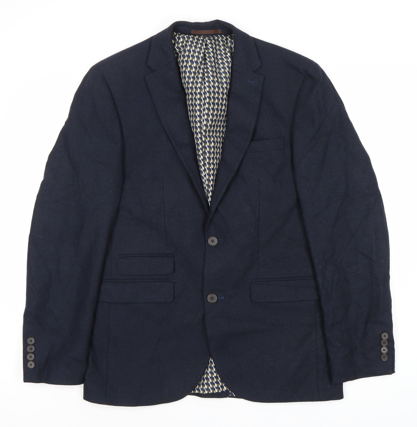 Next Men's Blue Blazer Jacket Size M Regular Wool Blend