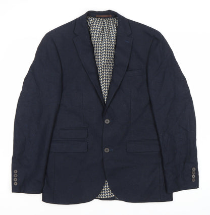 Next Men's Blue Blazer Jacket Size M Regular Wool Blend