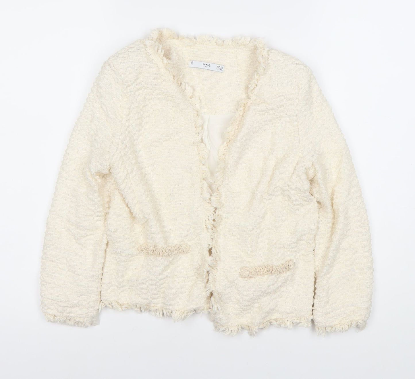 Womens UK Size XS MNG Regular Ivory Suit Jacket