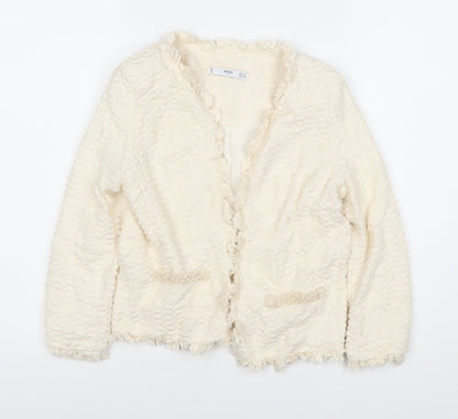 Womens UK Size XS MNG Regular Ivory Suit Jacket