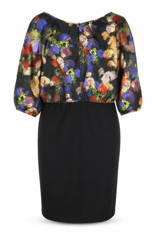 Front view of Kaleidoscope Women's Floral Sheath Midi Dress, size 14