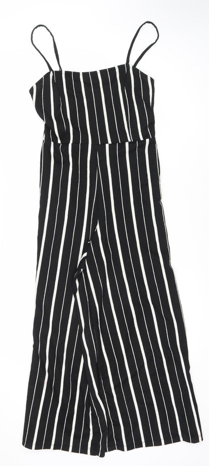 Pull&Bear Women's Black Striped Jumpsuit Size S