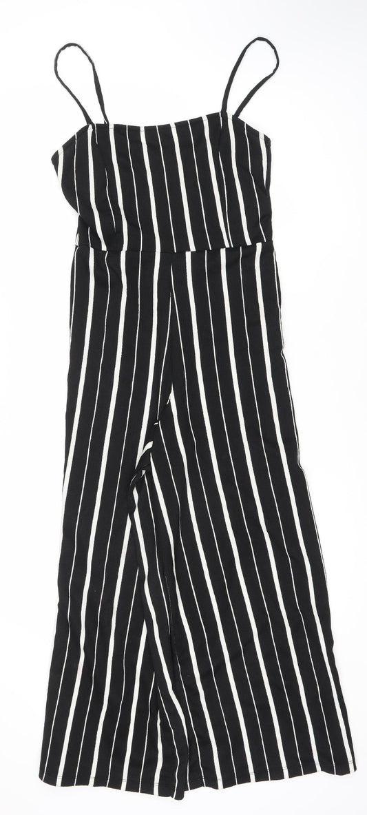 Pull&Bear Women's Black Striped Jumpsuit Size S