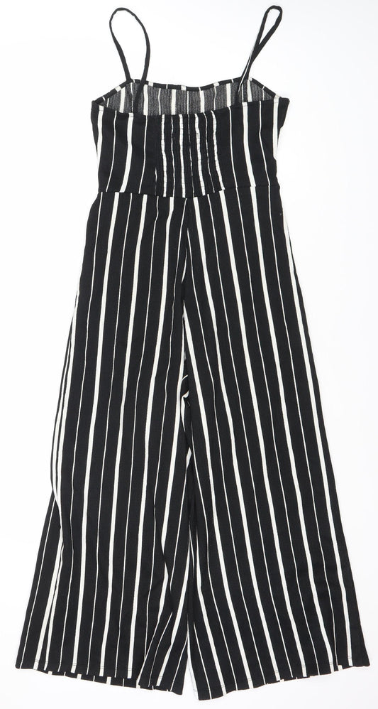 Pull&Bear Women's Black Striped Jumpsuit Size S