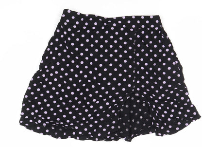 Pieces Women's Black Polka Dot A-Line Skirt M