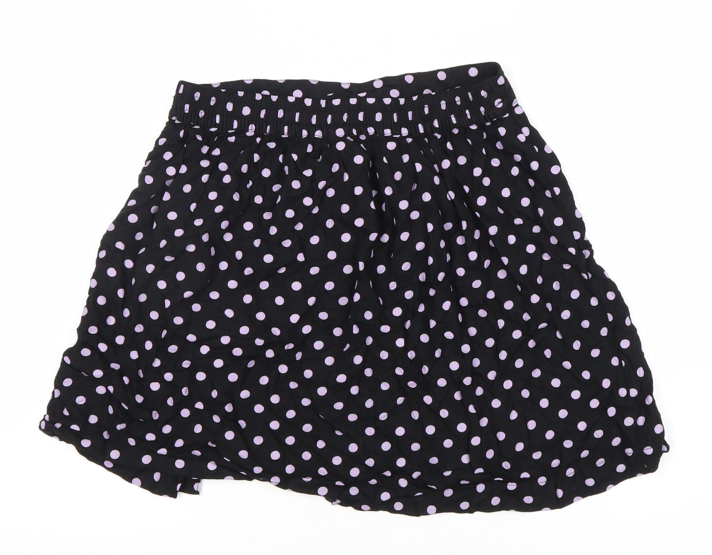 Pieces Women's Black Polka Dot A-Line Skirt M