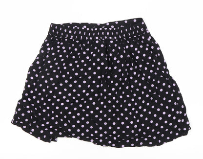 Pieces Women's Black Polka Dot A-Line Skirt M