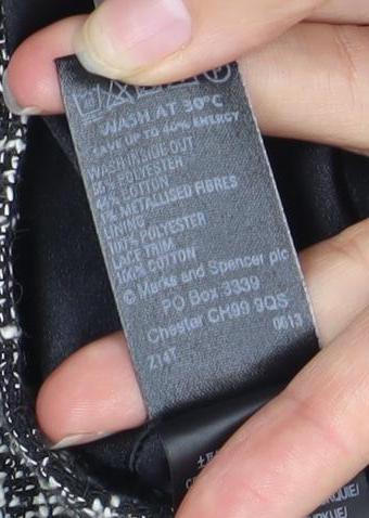 Marks and Spencer Women's Black Bouclé Blazer Size 16