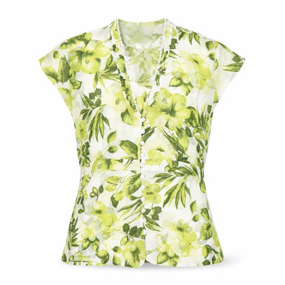 Womens UK Size 14 Epilogue Green Tunic Blouse