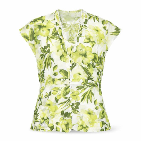 Womens UK Size 14 Epilogue Green Tunic Blouse