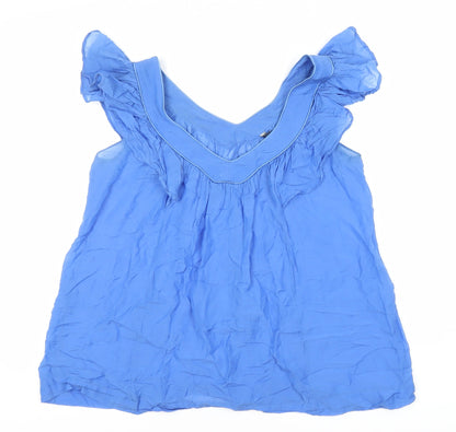 Womens UK Size 8 French Connection Blue Basic Blouse
