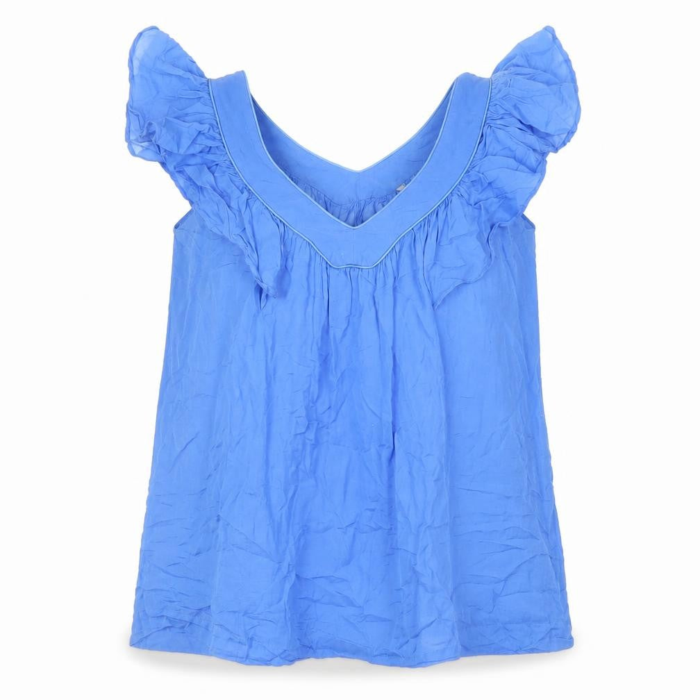 Womens UK Size 8 French Connection Blue Basic Blouse