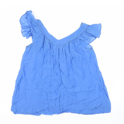 Womens UK Size 8 French Connection Blue Basic Blouse