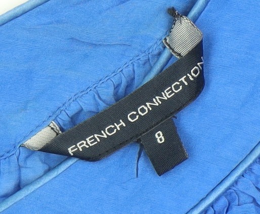 Womens UK Size 8 French Connection Blue Basic Blouse