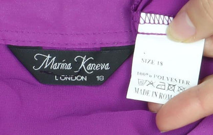 Womens UK Size 18 Marina Kaneva Purple Basic Blouse