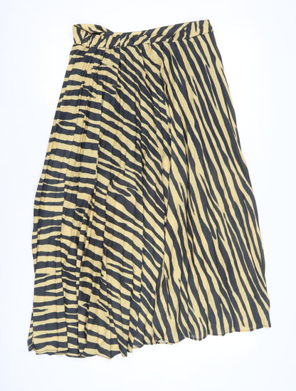 Topshop Women's Animal Print Midi Pleated Skirt