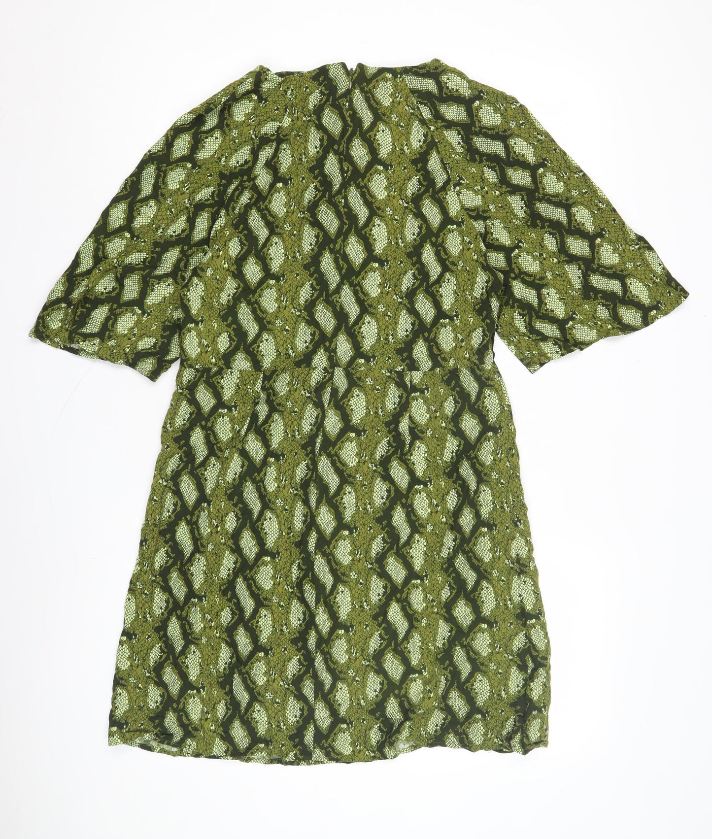 Next Women's Green Animal Print Dress Size 10