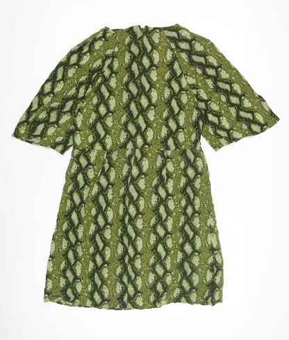 Next Women's Green Animal Print Dress Size 10