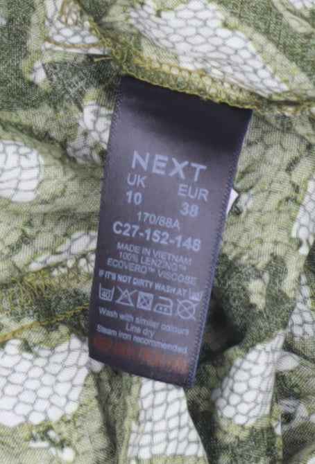 Next Women's Green Animal Print Dress Size 10