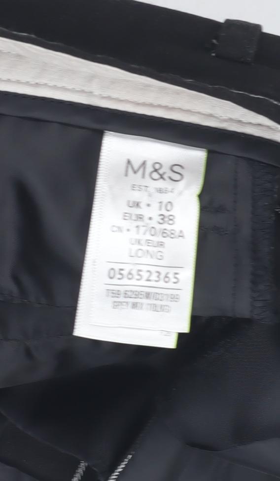 Womens UK Size 10 Marks and Spencer Regular Fit Business Workwear Black Trousers