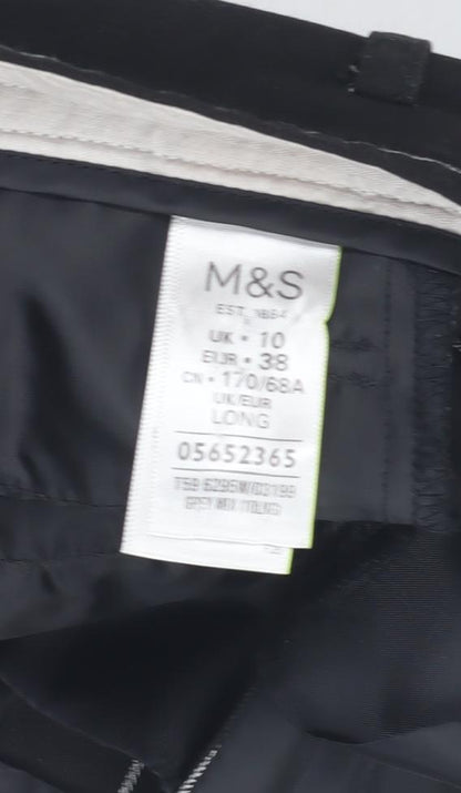 Womens UK Size 10 Marks and Spencer Regular Fit Business Workwear Black Trousers