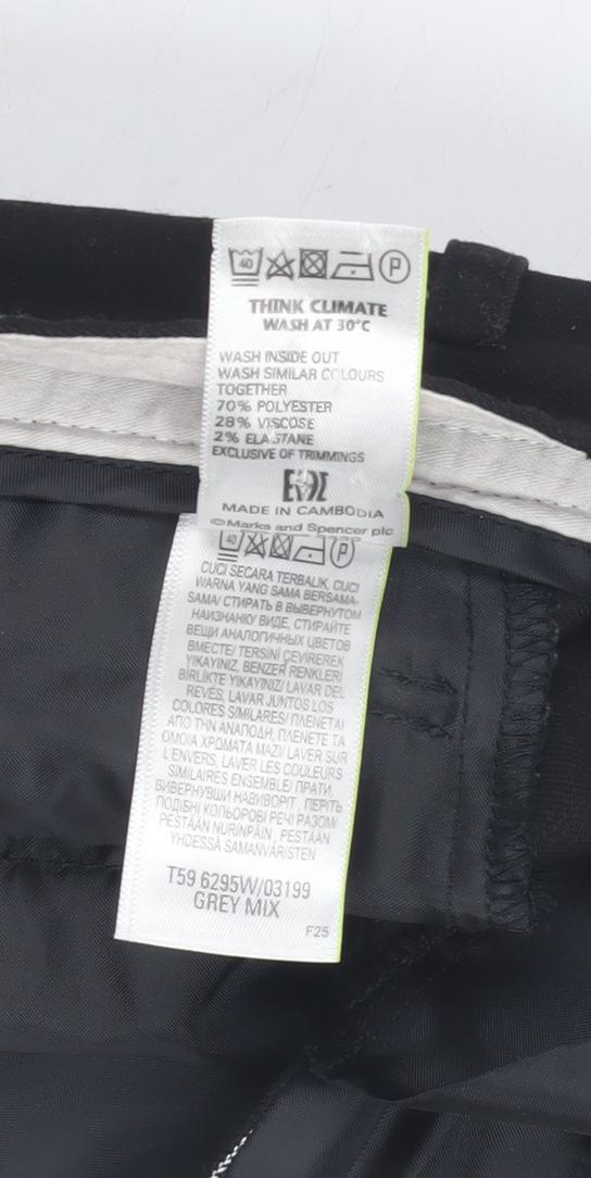 Womens UK Size 10 Marks and Spencer Regular Fit Business Workwear Black Trousers